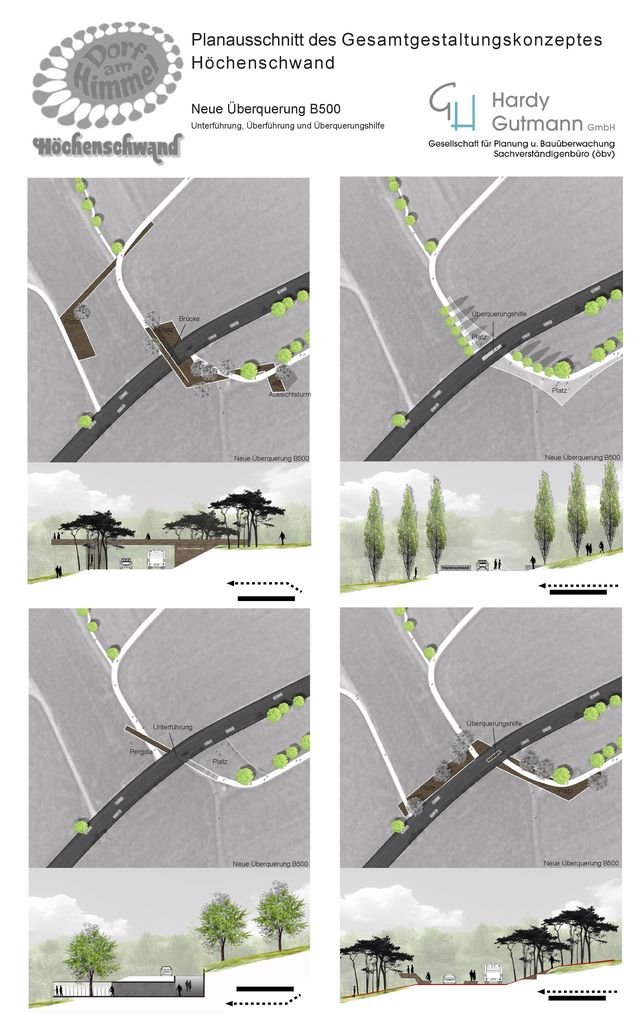 Hoechenschwand_Gesamtgestaltungskonzept Planausschnitt Ueberquerung B500